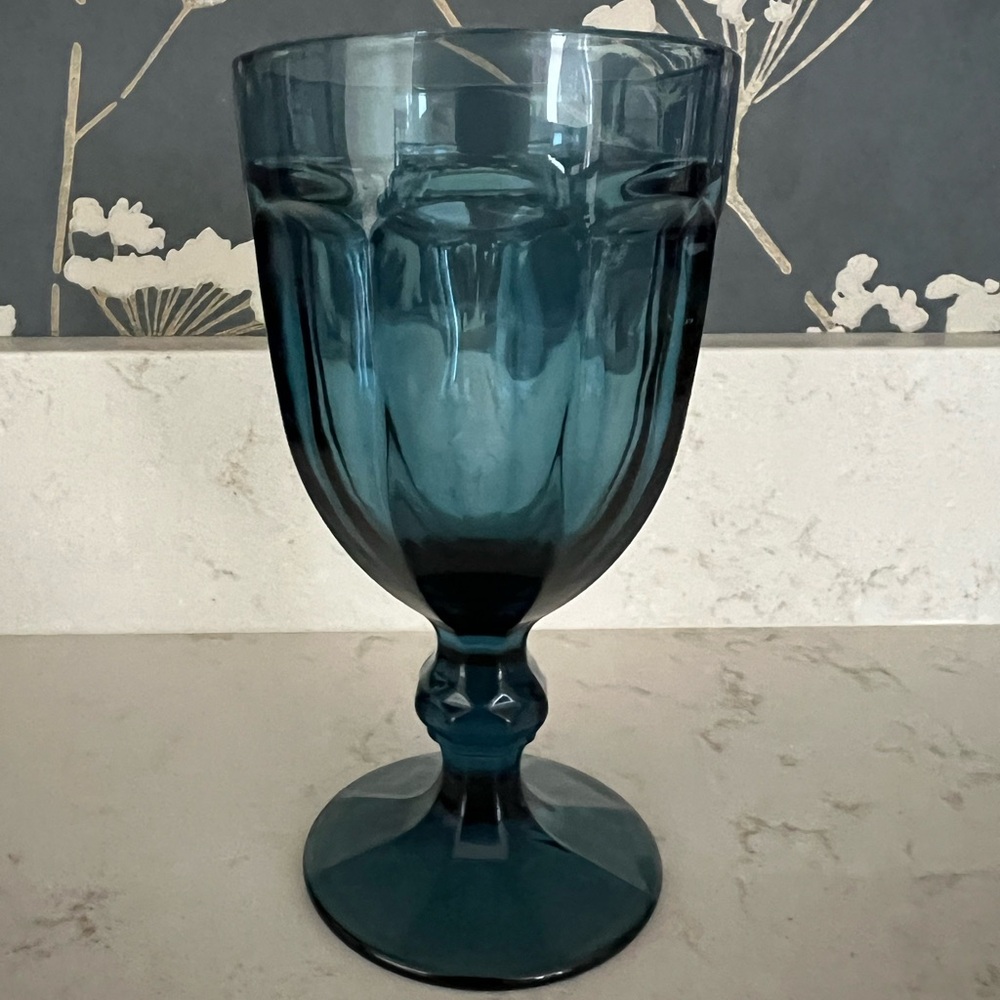 Vintage Libbey Blue Gibraltar Glass Goblet